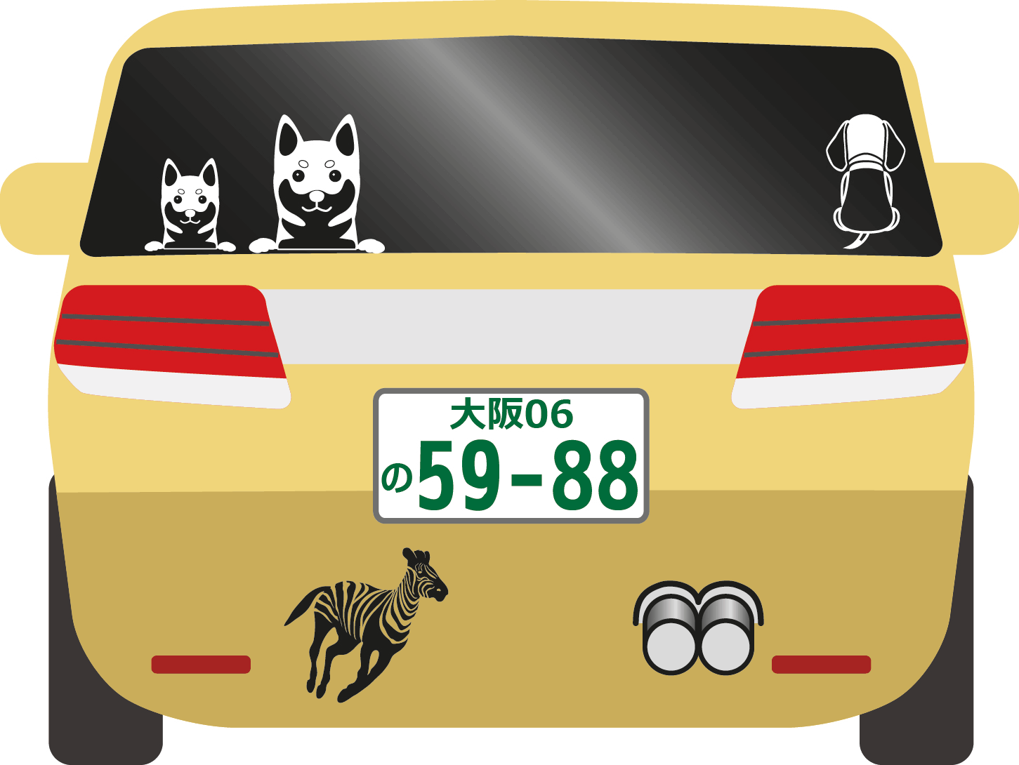 車にカッティングシートを貼ったイメージ